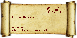 Ilia Adina névjegykártya